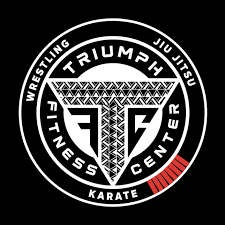 A black and white logo of triumph fitness center