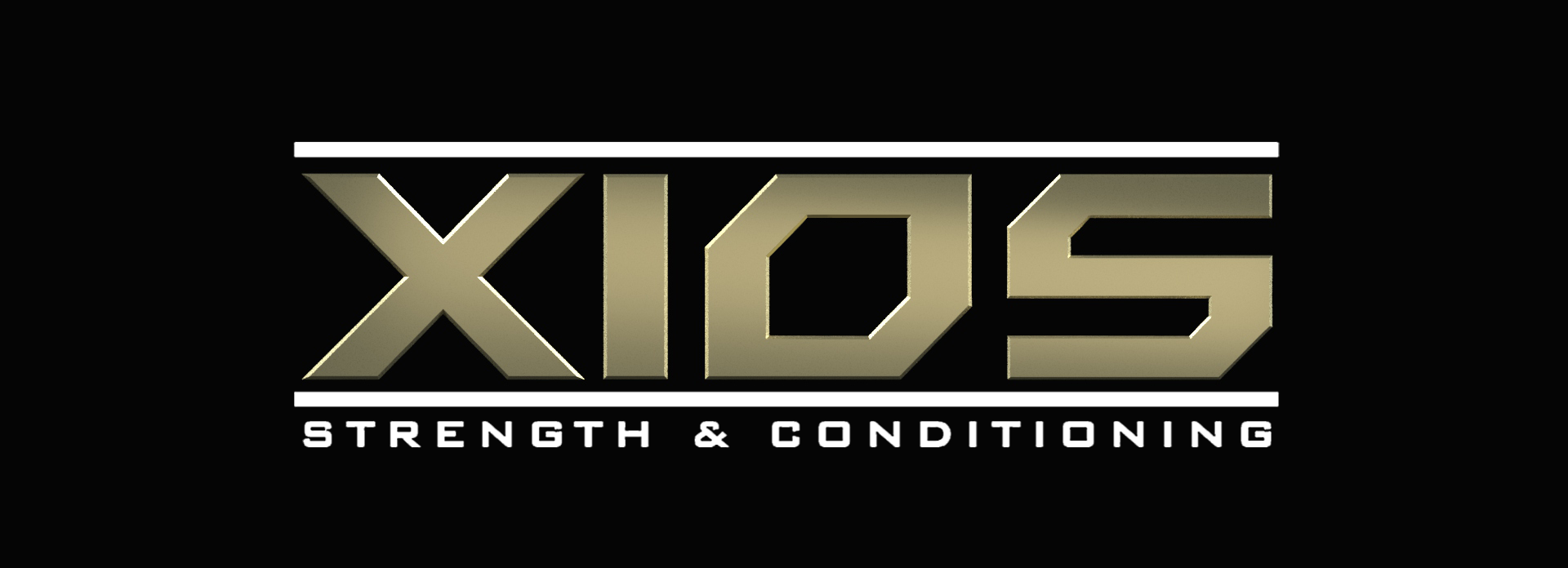 A black and gold logo for kids strength & conditioning.