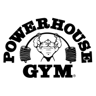 A black and white picture of the powerhouse gym logo.