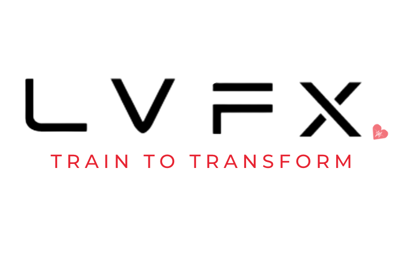 A logo of lvfx, train to transform.