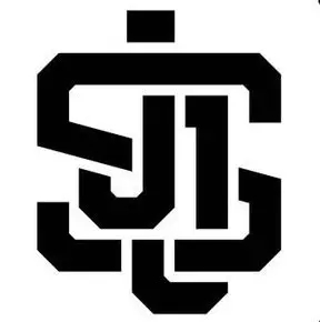 A black and white image of the sj logo.