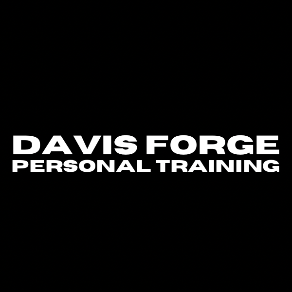 A black and white logo of davis forge personal training.